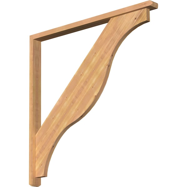 Ekena Millwork Funston Craftsman Smooth Bracket w/ Offset Brace, Western Red Cedar, 3 1/2"W x 46"D x 46"H BKT0402X46X46FST04SWR - main